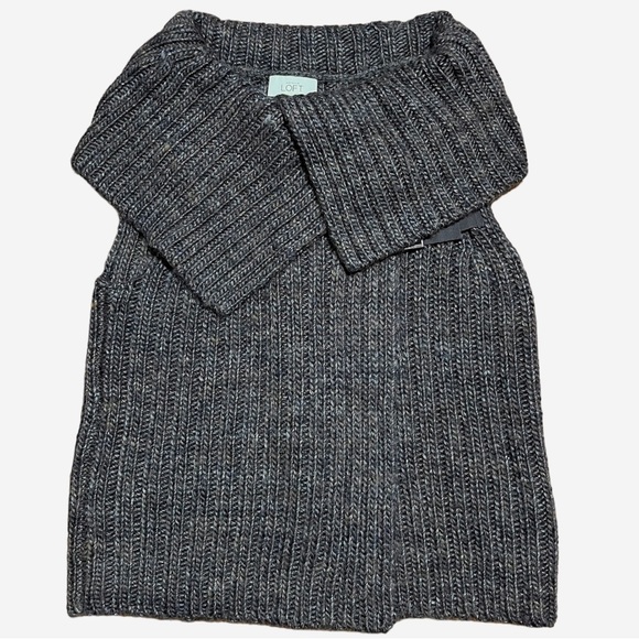 Ann Taylor Loft Chunky Knit Wool Blend Fold Over Collar Sweater Vest Sz S - Picture 8 of 12